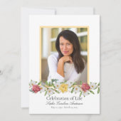Invitation Vintage Floral Celebration of Life Program (Devant)