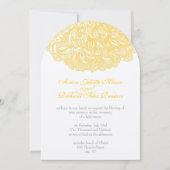 Invitation Vintage Floral Chrysanthemum gris et jaune (Devant)
