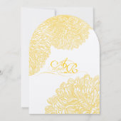 Invitation Vintage Floral Chrysanthemum gris et jaune (Dos)