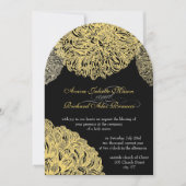 Invitation Vintage Floral Chrysanthemum gris jaune (Devant)