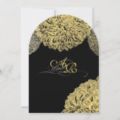 Invitation Vintage Floral Chrysanthemum gris jaune (Dos)