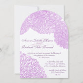 Invitation Vintage Floral Chrysanthemum Lavender Mariage (Devant)