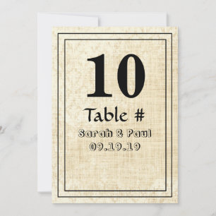 Invitation Vintage Floral Damask Burlap Mariage Tableau No.