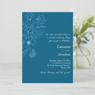 Invitation Vintage Floral dessinée réception uniquement
