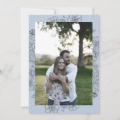 Invitation Vintage Floral Dusty Blue Photo Mariage (Dos)
