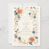 Invitation Vintage Floral Fern Mariage (Devant)