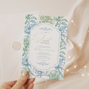 Invitation Vintage Floral Fête des mariées Toile