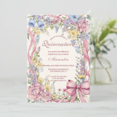 Invitation Vintage floral frame Quinceañera (Debout devant)