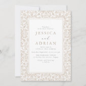 Invitation Vintage Floral Frame Wedding  (Devant)