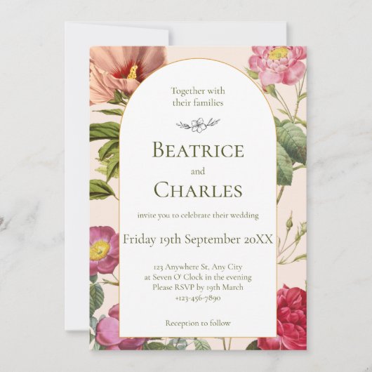Invitation vintage Floral Garden (Devant)