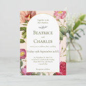 Invitation vintage Floral Garden (Debout devant)