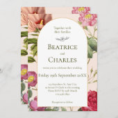 Invitation vintage Floral Garden (Devant / Derrière)