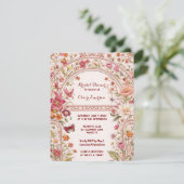 Invitation Vintage Floral Garden Bridal Shower (Debout devant)
