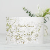 Invitation Vintage Floral Greenery Elegant Bridal Shower (Debout devant)