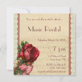 Invitation Vintage Floral Lace Music Considérant (Devant)