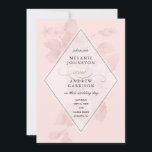 Invitation Vintage Floral Mariage rose<br><div class="desc">Une touche moderne sur la botanique vintage. Cette faire-part de mariage rose vif présente une illustration botanique fleurie vintage avec un diamant à couvert blanc utilisé pour héberger les informations sur l'événement. Visitez le magasin Stacey Meacham pour trouver d'autres produits qui correspondent à ce design, y compris les cartes RSVP,...</div>