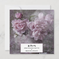 *~* Vintage floral Peony AR23 QR RSVP MARIAGE