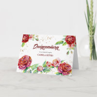 Vintage Floral Rose Rouge Rose or Quinceanera
