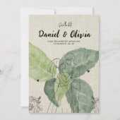 Invitation Vintage Floral Rustic Mariage (Devant)