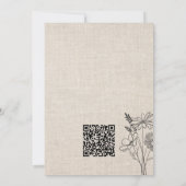 Invitation Vintage Floral Rustic Mariage (Dos)