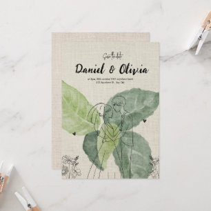 Invitation Vintage Floral Rustic Mariage