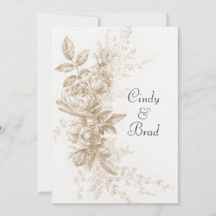Invitation Vintage Floral Spray
