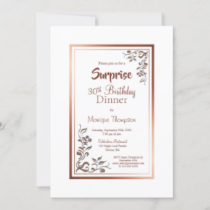 Invitation Vintage Floral Surprise 30e anniversaire