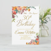 Invitation Vintage Floral Surprise 30e fête d'anniversaire (Debout devant)