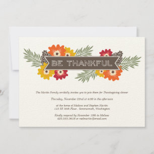 Invitation Vintage Floral Thanksgiving