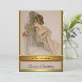 Invitation Vintage Floral Toute ocassion (Debout devant)