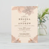 Invitation Vintage florale rose (Debout devant)