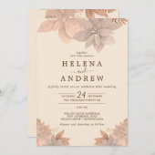 Invitation Vintage florale rose (Devant / Derrière)