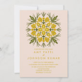 Invitation Vintage Florals Botanique Mandala Main tirée (Devant)