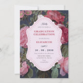 Invitation Vintage flower bouquet art graduation (Devant)