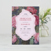 Invitation Vintage flower bouquet art graduation (Debout devant)