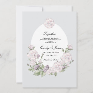 Invitation Vintage Flower chic Aquarelle mariage Floral