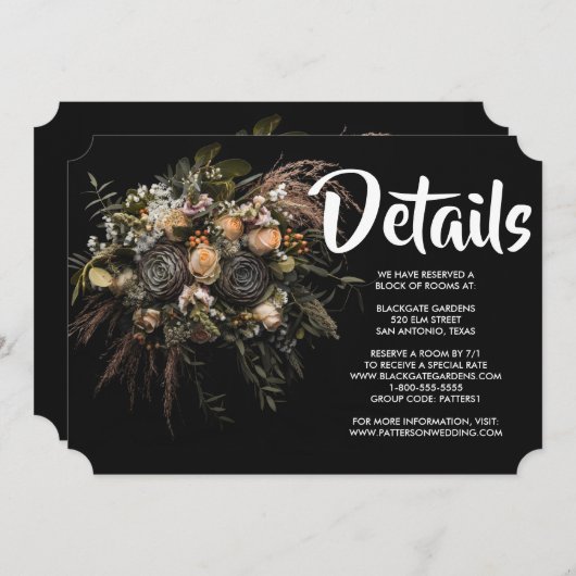 Invitation vintage foncée (Devant / Derrière)