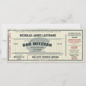 Invitation Vintage Football Pass Bar Mitzvah (Devant)