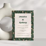 Invitation Vintage Forest Green Blush Floral Boho Mariage<br><div class="desc">Forêt vintage vert Blush Floral Boho Faire-part de mariage</div>