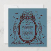 Invitation Vintage Frame Blue Halloween (Devant)