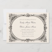 Invitation Vintage Frame Opulent Elegant Formal Wedding (Devant)