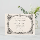 Invitation Vintage Frame Opulent Elegant Formal Wedding (Debout devant)