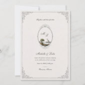 Invitation Vintage French Landscape Monogram Wedding  (Devant)