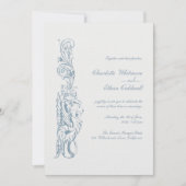 Invitation Vintage frontière baroque Elégant mariage Invitati (Devant)