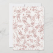 Invitation Vintage Garden Chateau Pink Toile Mariage classiqu (Dos)