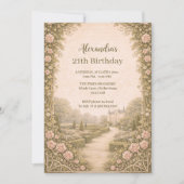 Invitation Vintage Garden Countryside Birthday (Devant)