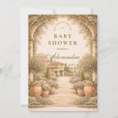 Invitation Vintage Garden Florals Baby Shower (Devant)