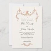 Invitation Vintage Garden French Chateau Soft Blush Wedding (Devant)