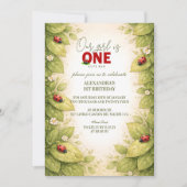 Invitation Vintage Garden Lady Bug 1st Birthday (Devant)