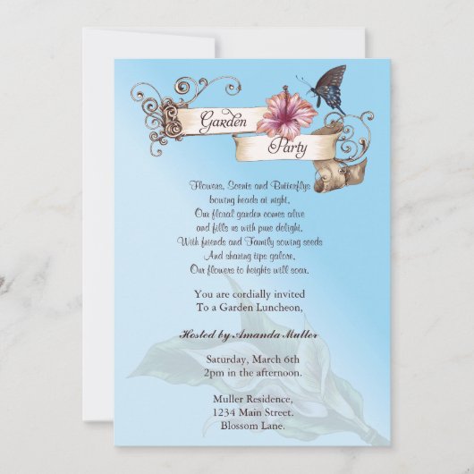 Invitation Vintage Garden Party (Devant)